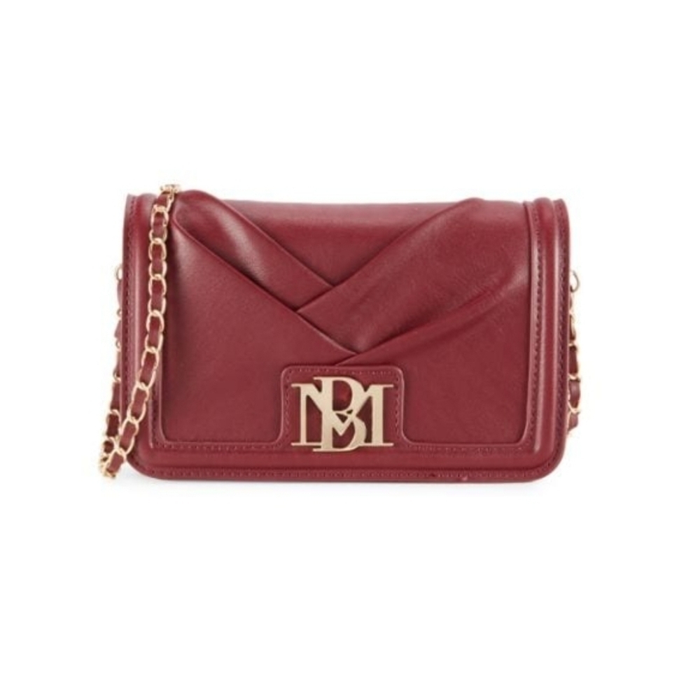 Badgley Mischka Pleated Crossbody bag, Wine - Picture 1 of 6